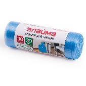 Мешки для мусора 30 л, синие, в рулоне 30 шт., ПНД, 10 мкм, 50х60 см (±5%), прочные, ЛАЙМА, 601378