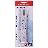 Линейка с калькулятором 20 см BRAUBERG MULTI-8 (53x210 мм), 8 разрядов, 250540
