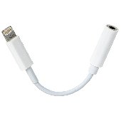 Переходник для наушников с iPhone LIGHTNING на AUX (MINI JACK 3.5 мм), SONNEN, 0,1 м, белый, 513565