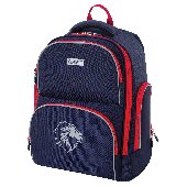 Рюкзак BRAUBERG CLASSIC, легкий каркас, премиум материал, Lion, синий, 37х32х21 см, 228829
