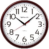 Часы настенные ход плавный, Troyka 91931912, круглые, 23*23*3, бордовая рамка, 290815, 91931912