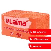 Салфетки бумажные 400 шт., 24х24 см, "Big Pack", оранжевые, 100% целлюлоза, LAIMA, 114729