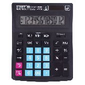 Калькулятор STAFF "PLUS" настольный STF-333-BKBU, 12 разрядов, 200x154 мм, ЧЕРНО-СИНИЙ, 250461
