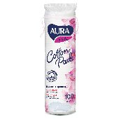 Ватные диски КОМПЛЕКТ 100 шт., AURA, двусторонние, 6353