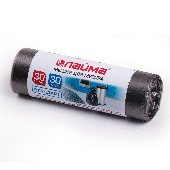 Мешки для мусора 30 л, черные, в рулоне 30 шт., ПНД, 8 мкм, 50х60 см (±5%), стандарт, ЛАЙМА, 601377