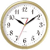 Часы настенные ход плавный, Troyka 91971913, круглые, 23*23*3, золотистая рамка, 317165, 91971913