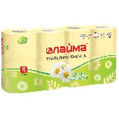 Бумага туалетная бытовая, спайка 8 шт., 2-х слойная (8х19 м), ЛАЙМА, аромат ромашки, 128721