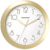Часы настенные ход плавный, Troyka 11171183, круглые, 29*29*3,5, золотистая рамка, 317163, 11171183