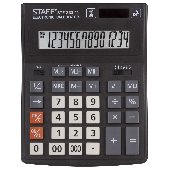 Калькулятор настольный STAFF PLUS STF-333 (200x154 мм), 14 разрядов, двойное питание, 250416