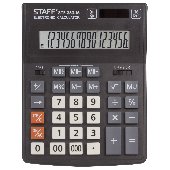 Калькулятор настольный STAFF PLUS STF-333 (200x154 мм), 16 разрядов, двойное питание, 250417