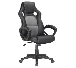 Кресло офисное BRABIX "Rider Plus EX-544", комфорт, экокожа, черное/серое, 531582