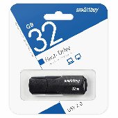Флеш-диск 32GB SMARTBUY Clue USB 2.0, черный, SB32GBCLU-K