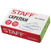 Скрепки STAFF, 28 мм, металлические, 100 шт., в картонной коробке, 220012