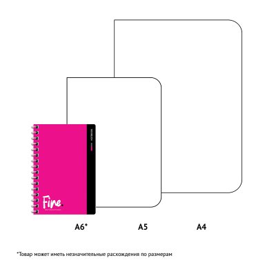 Записная книжка А6 80л., на гребне ArtSpace Моноколор. Fine color, 282334, Зк6к80гр_26892