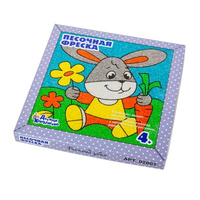 Фреска-картина из песка Десятое королевство "Веселый зайка", картонная коробка, 302806, 2601