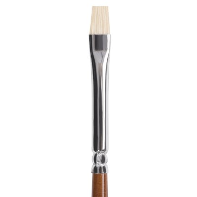 Кисть художественная профессиональная BRAUBERG ART "CLASSIC", щетина, плоская, № 4, длинная ручка, 200714