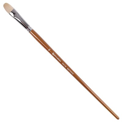 Кисть художественная профессиональная BRAUBERG ART "CLASSIC", щетина, овальная, № 16, длинная ручка, 200734