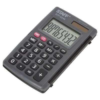 Калькулятор карманный STAFF STF-6248 (104х63 мм), 8 разрядов, двойное питание, 250284