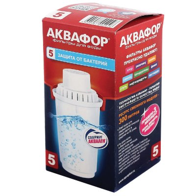 Сменная кассета АКВАФОР "В1005", защита от бактерий, для фильтров АКВАФОР, И3452