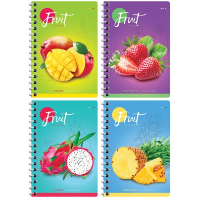 Записная книжка А6 80л., на гребне ArtSpace Фрукты. Colorful fruits, 282329, Зк6к80гр_26882