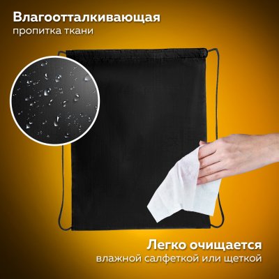 Мешок для обуви ПИФАГОР, 1 отделение, 40х32 см, черный, 271618