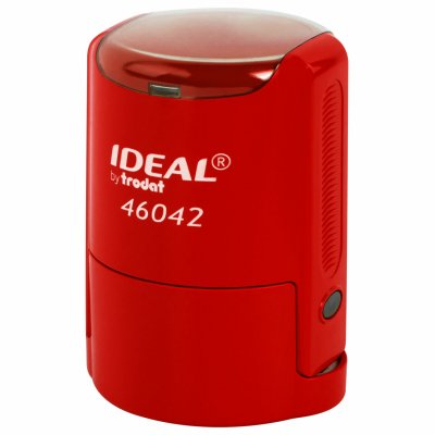 Оснастка для печатей оттиск D=42 мм, синий, TRODAT IDEAL 46042, корпус КРАСНЫЙ, крышка, подушка,125311