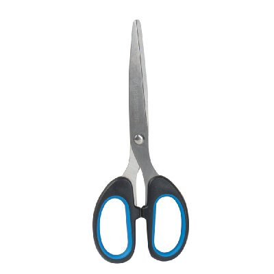 Ножницы BRAUBERG "Classic+", 160 мм, классической формы, резиновые вставки, черно-синие, 236447