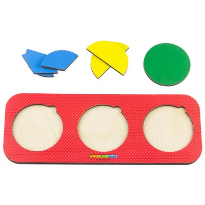 Игра-головоломка Woodlandtoys "Дроби. Б. П. Никитина. 1-й уровень", 3 круга, 311255