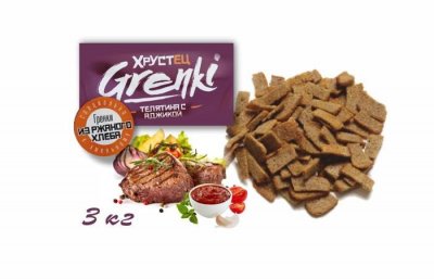Гренки весовые ржаные со вкусом телятины с аджикой 3кг