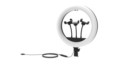 Кольцевая лампа/ринглайт RITMIX RRL-360, крепление к штативу, USB, 3 цвета, d 36см