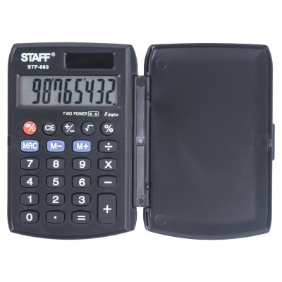Калькулятор карманный STAFF STF-883 (95х62 мм), 8 разрядов, двойное питание, 250196