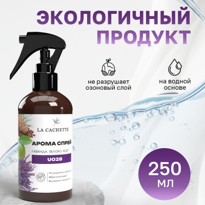 Парфюмированный спрей для дома и авто La Cachette U028 Amber Wood, 250мл (на водной основе)