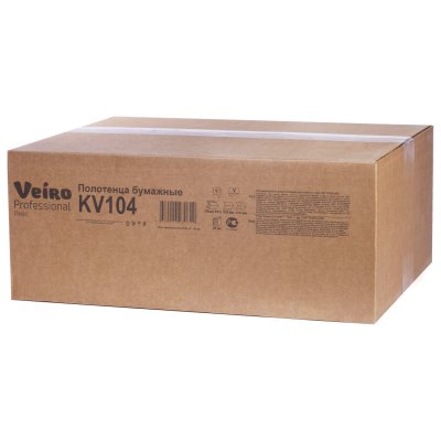 Полотенца бумажные 250 шт., VEIRO Professional (Система H3), комплект 20 шт., Basic, белые, 21х21,6, V, KV104
