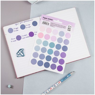 Наклейки бумажные MESHU "Trecker dots blue", 328506