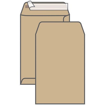 Пакет почтовый В4, UltraPac, 250x353мм, коричневый крафт, отр. лента, 90г/м2 (250 шт)