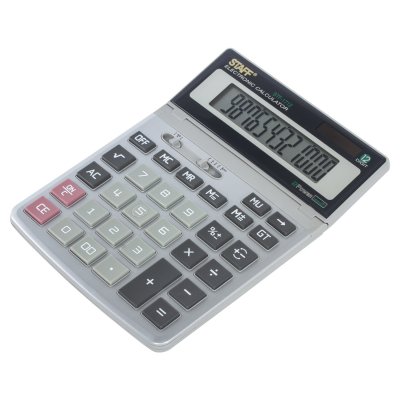 Калькулятор настольный металлический STAFF STF-1712 (200х152 мм), 12 разрядов, двойное питание, 250121