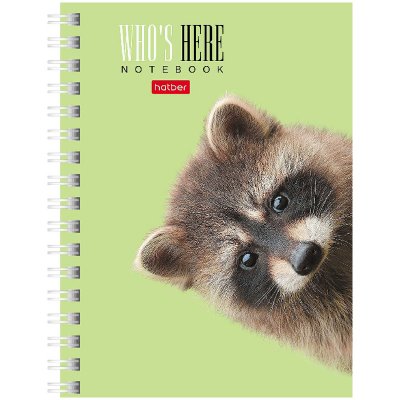 Записная книжка А6 80л., на гребне Hatber Кто здесь?, 341570, 80ЗК6В1гр