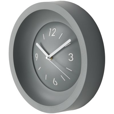 Часы настенные ход плавный, Troyka 56562510, круглые, 25,4*25,4*3, серая рамка, без стекла, 317157, 56562510