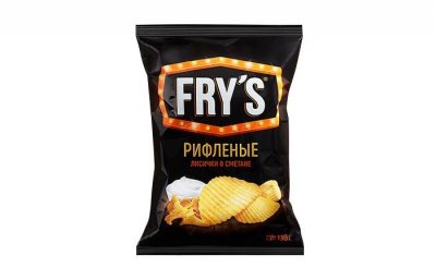 Чипсы картофельные рифленые «FRYS» Лисички в сметане 130г
