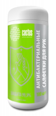 Салфетки влажные Cactus CS-ASHCL100 антибактериальные (спиртовые), 100шт