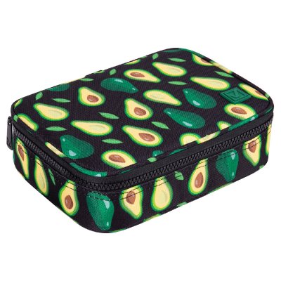 Пенал-косметичка BRAUBERG, 1 отделение, 1 откидная планка, ткань, 21x15x6 см, "Avocado", 270706