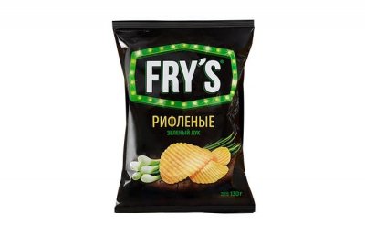 Чипсы картофельные рифленые «FRYS» Зеленый лук 130г