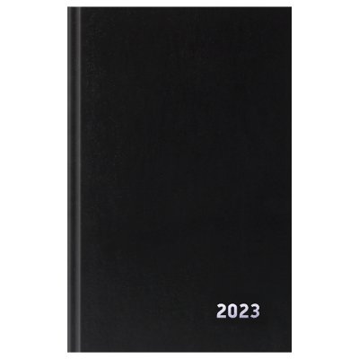 Ежедневник датир. 2023г., А5, 168л., бумвинил, OfficeSpace, черный, 337534