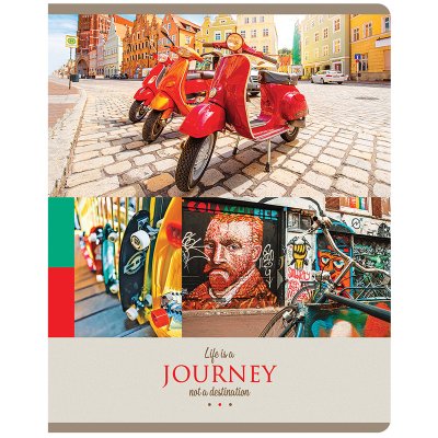 Тетрадь 48л., А5, клетка ArtSpace "Путешествия. Collage of travel", глянцевый УФ-лак, 294635