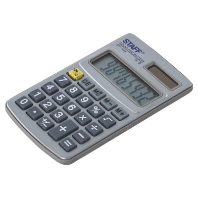 Калькулятор карманный металлический STAFF STF-1008 (103х62 мм), 8 разрядов, двойное питание, 250115