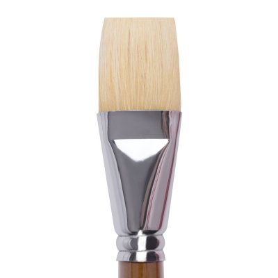 Кисть художественная профессиональная BRAUBERG ART "CLASSIC", щетина, плоская, № 36, длинная ручка, 200727