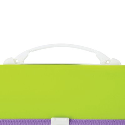 Портфель пластиковый BRAUBERG "Joy", А4 (330х245х35 мм), 13 отделений, с окантовкой, индексные ярлыки, салатовый, 227974