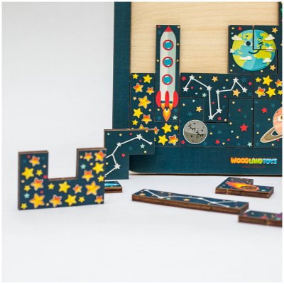 Игра-головоломка Woodlandtoys "Тетрис большой. Космос", 308868