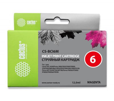 Картридж струйный Cactus CS-BCI6M  пурпурный (12 мл)