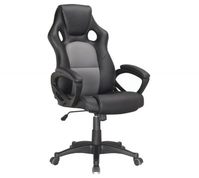 Кресло офисное BRABIX "Rider Plus EX-544", комфорт, экокожа, черное/серое, 531582